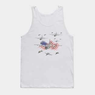 American Air Force Armada AC130 F22 F16 A10 Tank Top